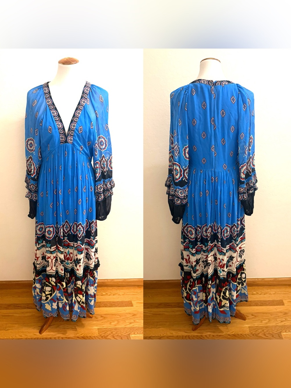 FARM Rio Ainka Tiles Blue Maxi Dress View 4